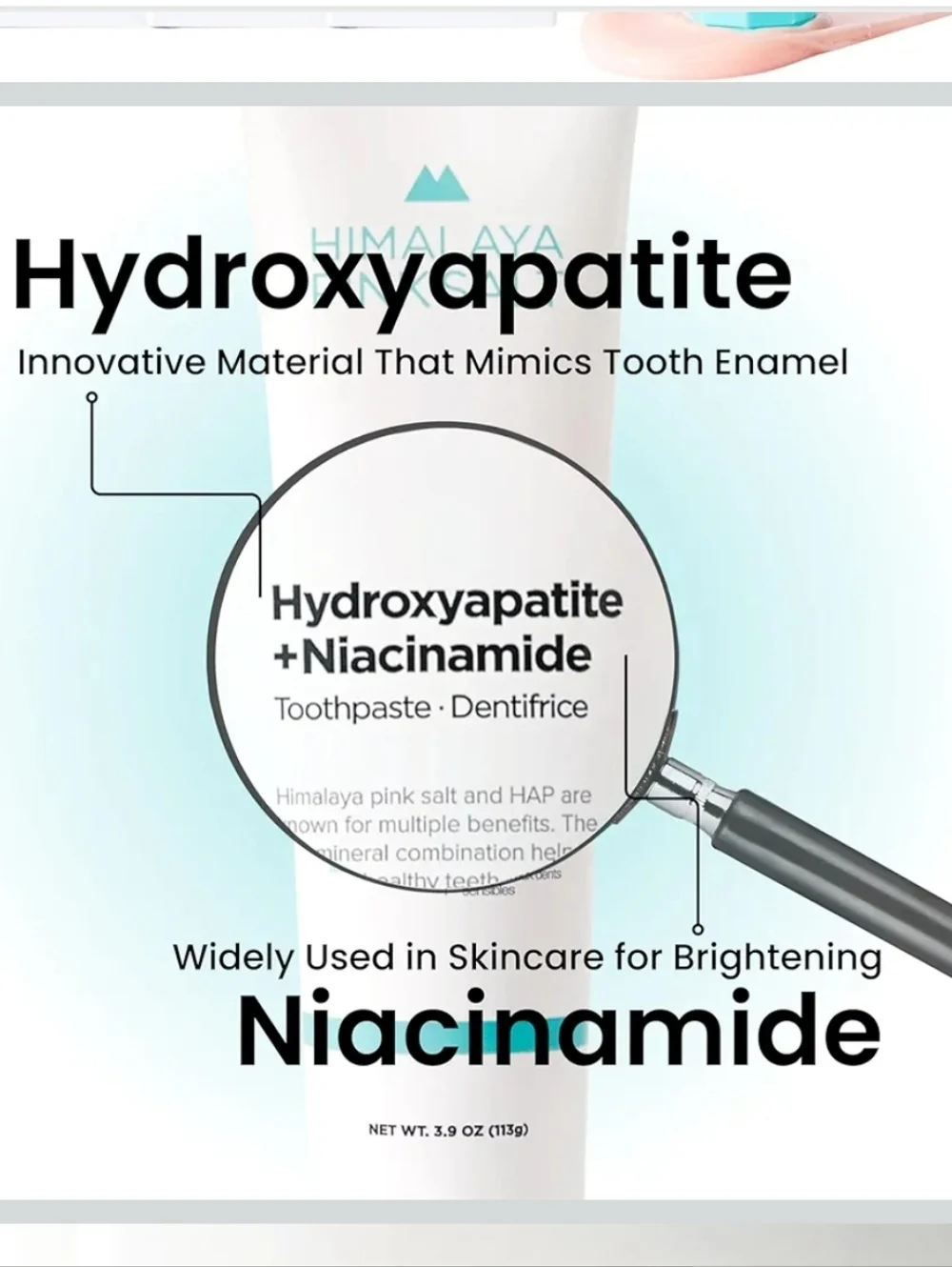 3-pack Himalaya Pink Salt Hydroxyapatite + Niacinamide Toothpaste